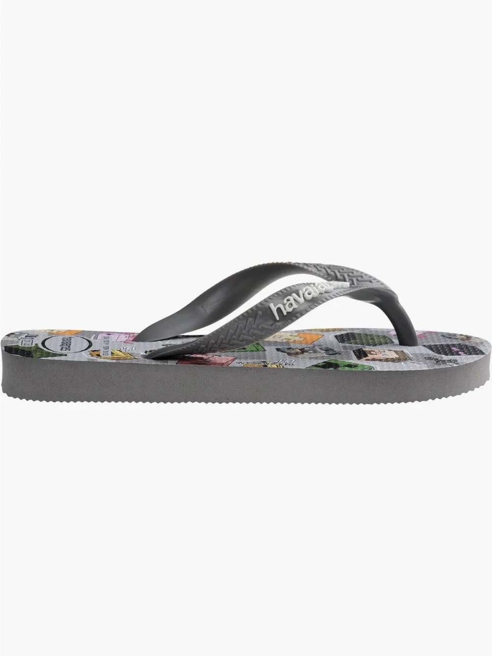 Havaianas Kids Gray Minecraft Character Flip Flops
